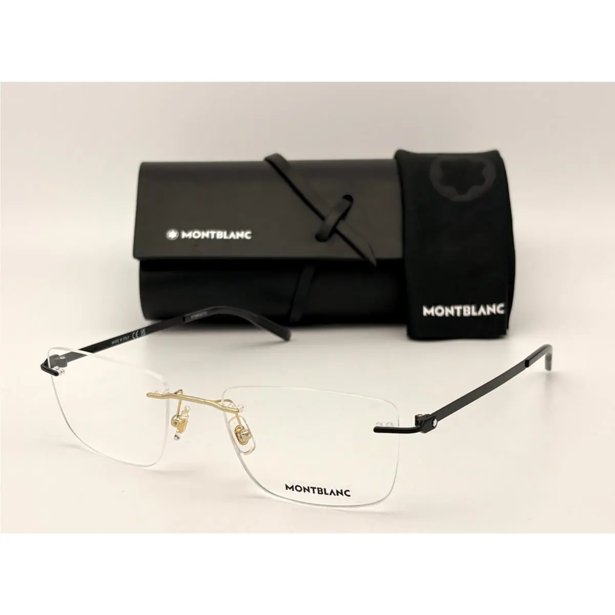 Montblanc Mont Blanc MB0281O 006 Gold Black / Clear Lens 56mm Eyeglasses