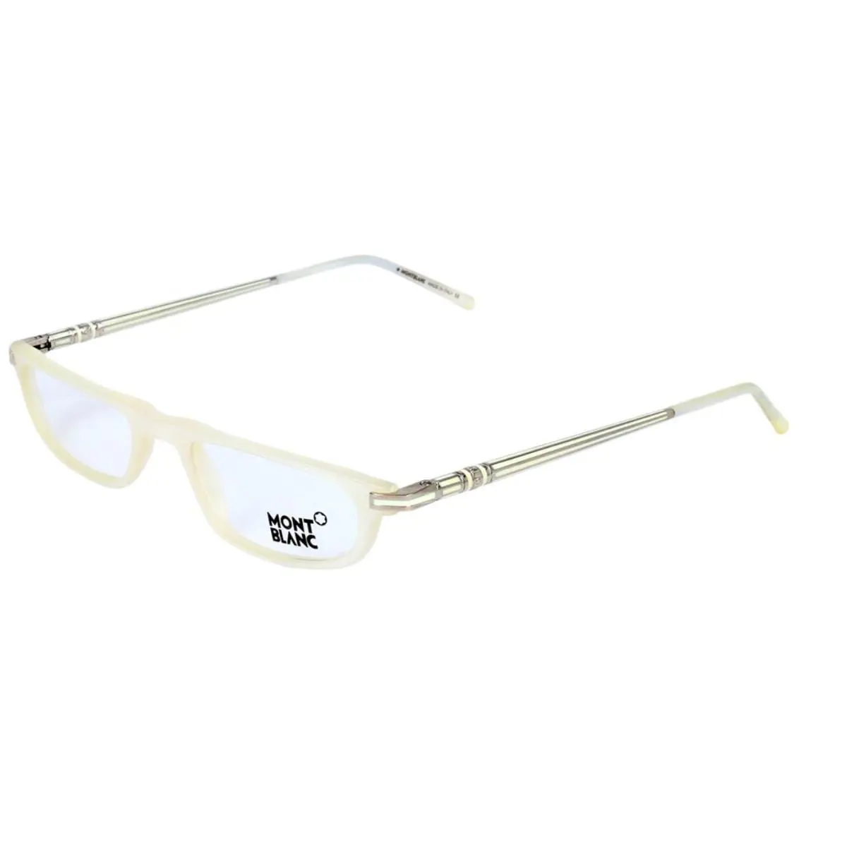 Montblanc Half-eyes Eyeglasses MB 254 021 50-19 140 Off White Silver Frames