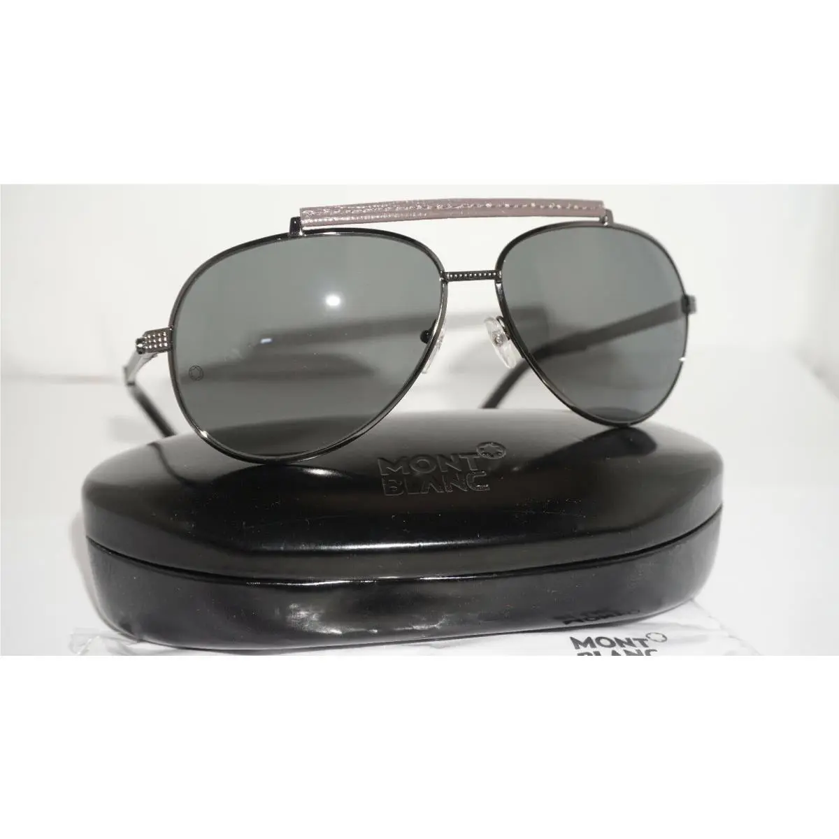 Montblanc Sunglasses Aviator Gunmetal Polarized Green MB454S 08N 63 14 135