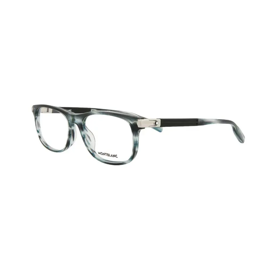 Montblanc Mont Blanc MB0036O 002 54 Men`s Eyeglasses Blue Black Optical Frame