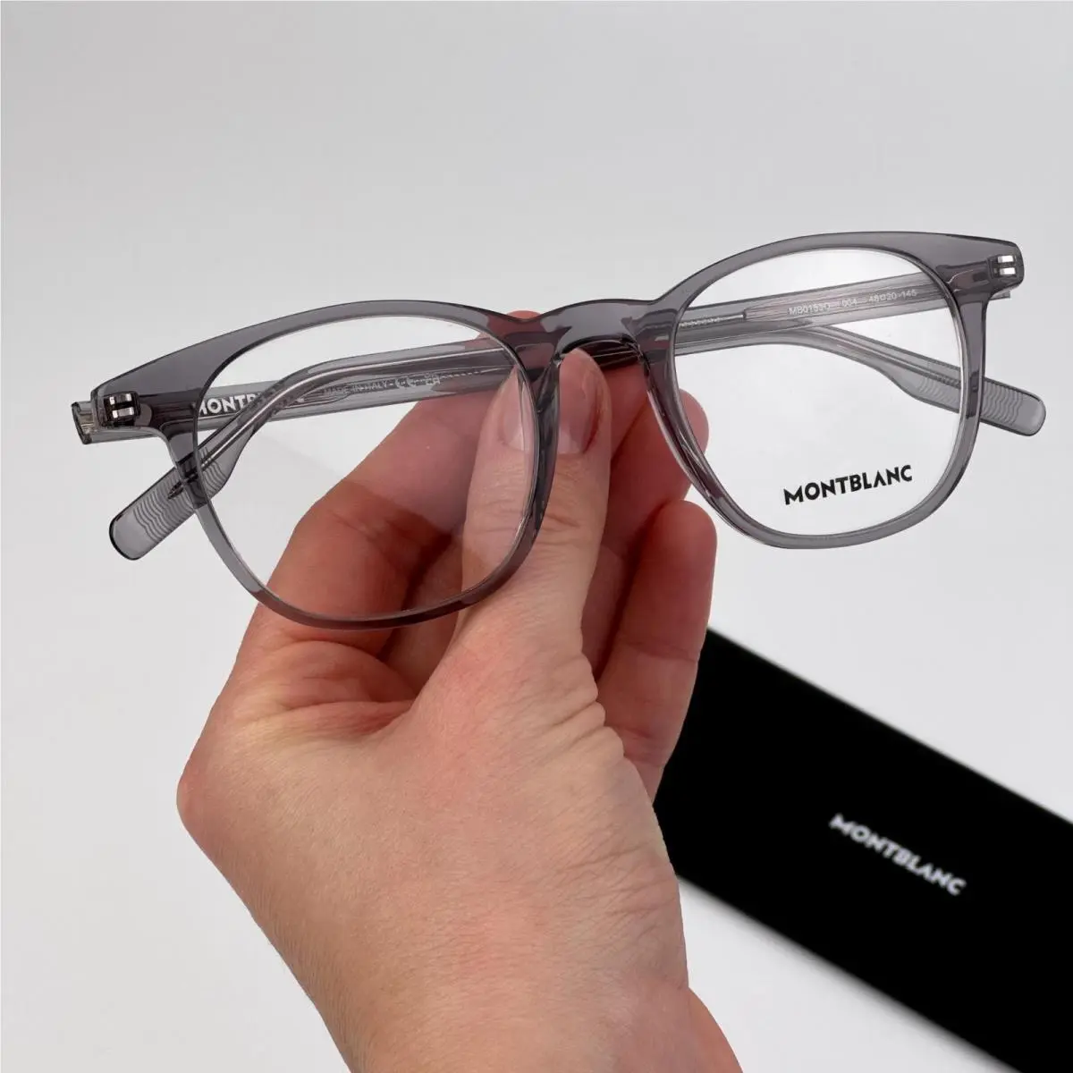 Montblanc Women Eyeglasses Grey Demo Square MB0153O 004