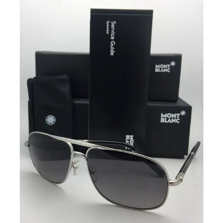 Montblanc Sunglasses MB 513S 16B 61-14 140 Palladium Aviator w/ Grey Fade