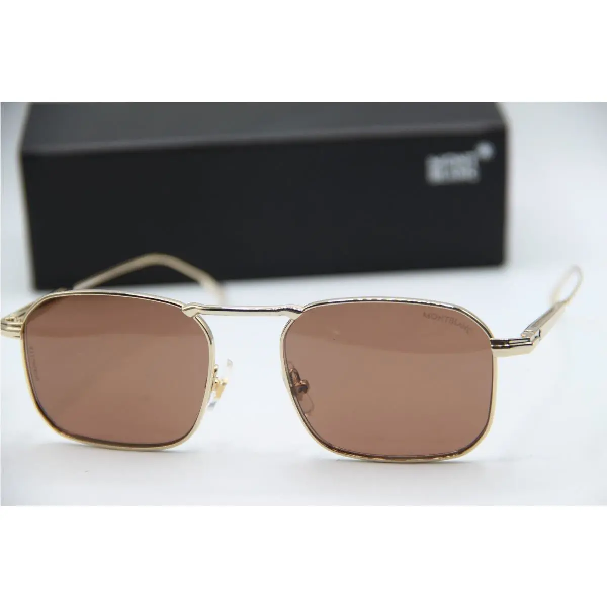 Montblanc MB0218S 002 Gold Designer Sunglasses W/case 53-19