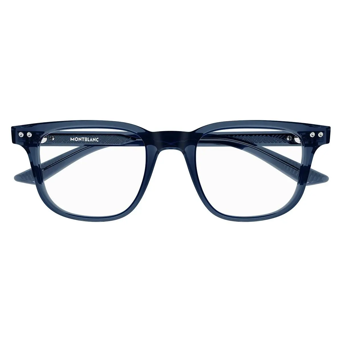 Montblanc MB0256O Eyeglasses Men Blue Square 53mm