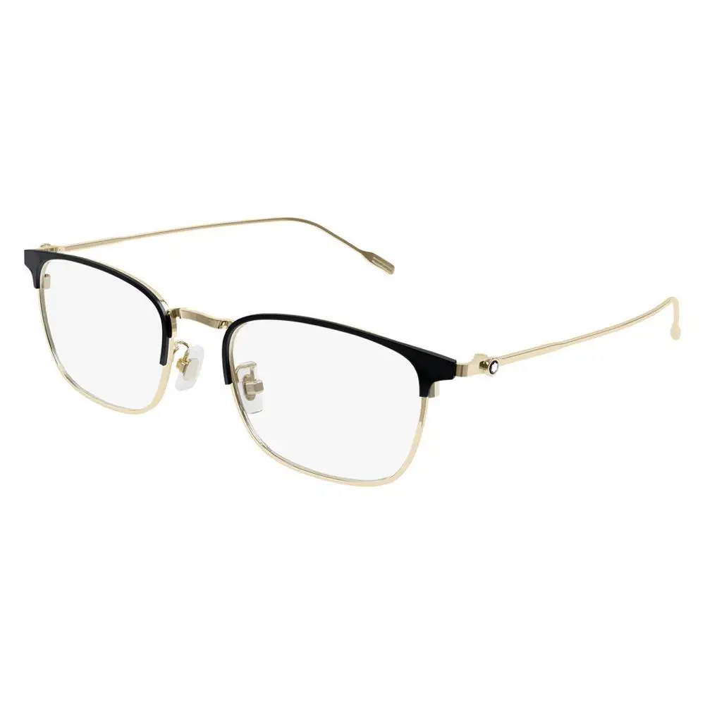 Montblanc MB0192O Eyeglasses Men Gold Rectangle 53mm