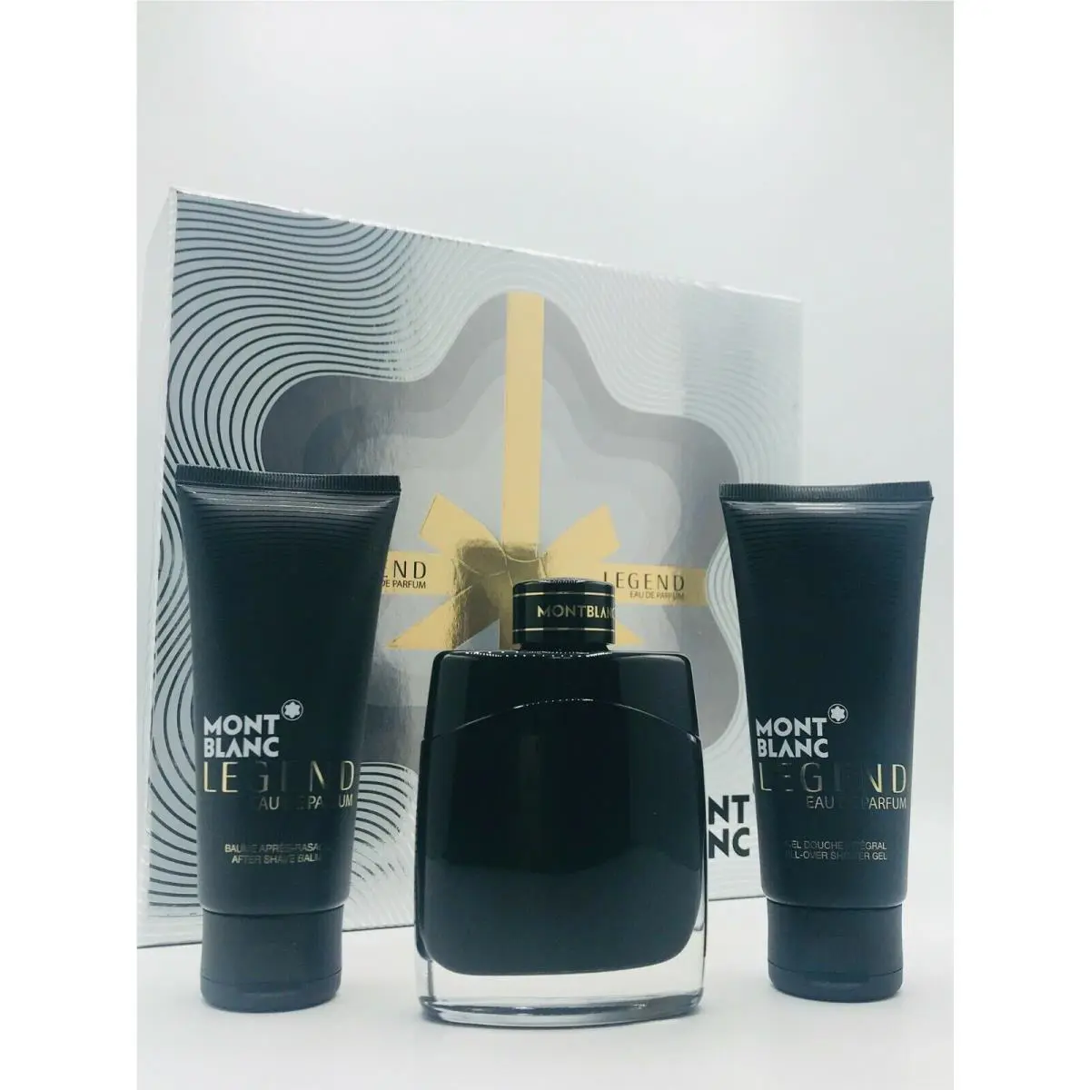 Montblanc Mont Blanc Legend 3pc Set Men Parfum Spray 3.3 oz After Shave Balm Shower Gel