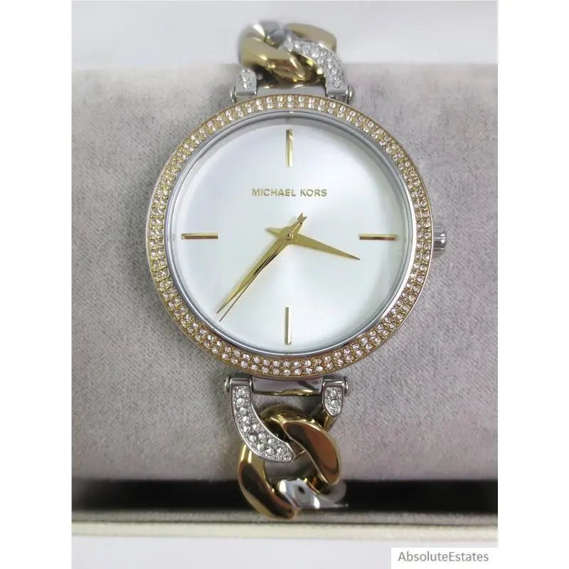 Catelyn Two Tone Silver Gold Stainless Chain Watch MK4633 by Michael Kors