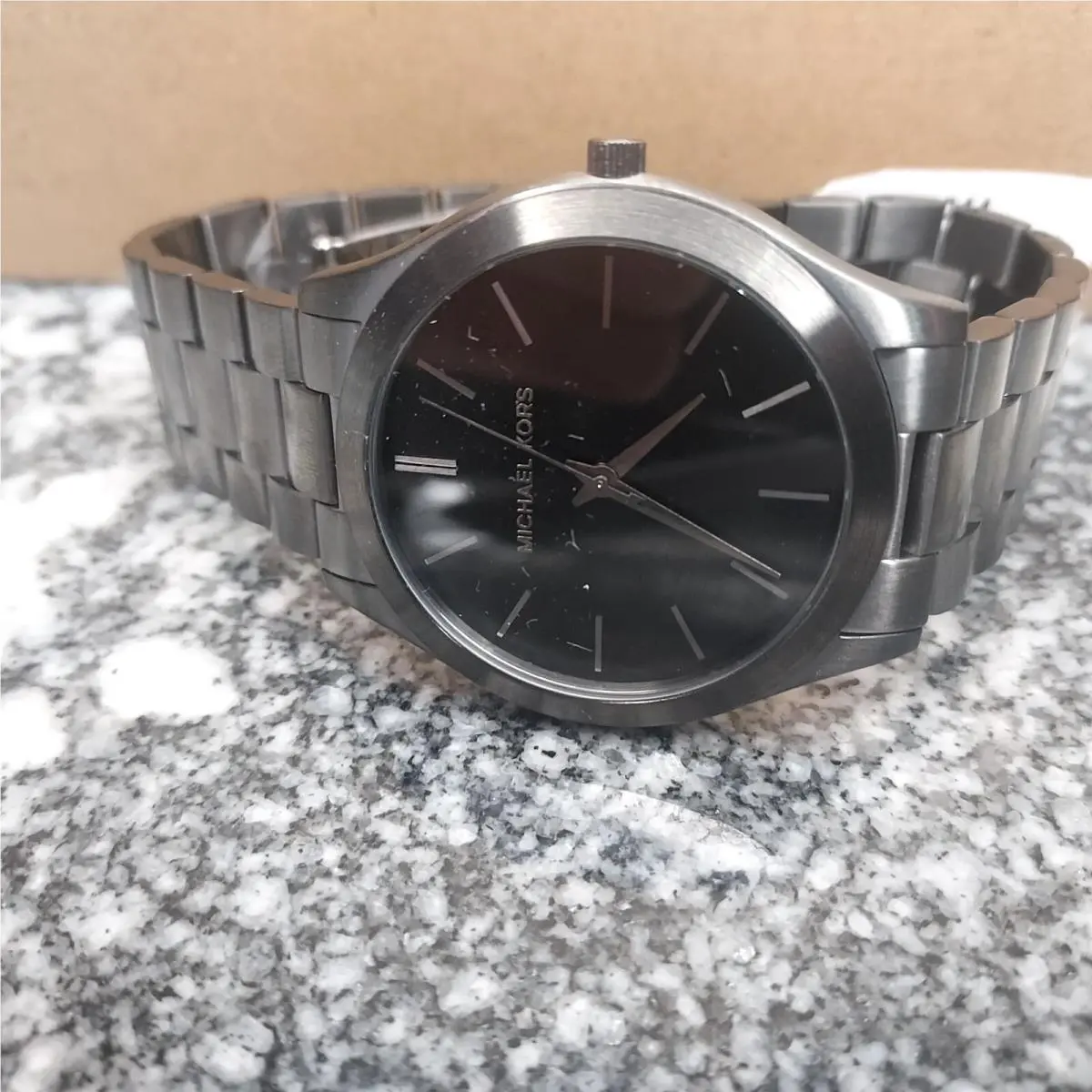 Michael Kors Men`s Slim Runway Three-hand Gray-tone Alloy Watch MK1044