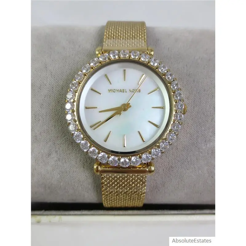 Michael Kors Darci Crystal Gold White Mother of Pearl Watch MK4629