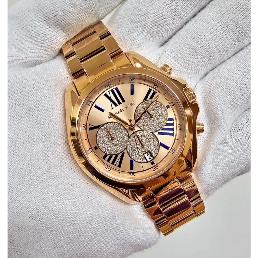 Michael Kors Bradshaw Quartz Chrono 38MM Rose Gold Tone Women`s Watch MK6321