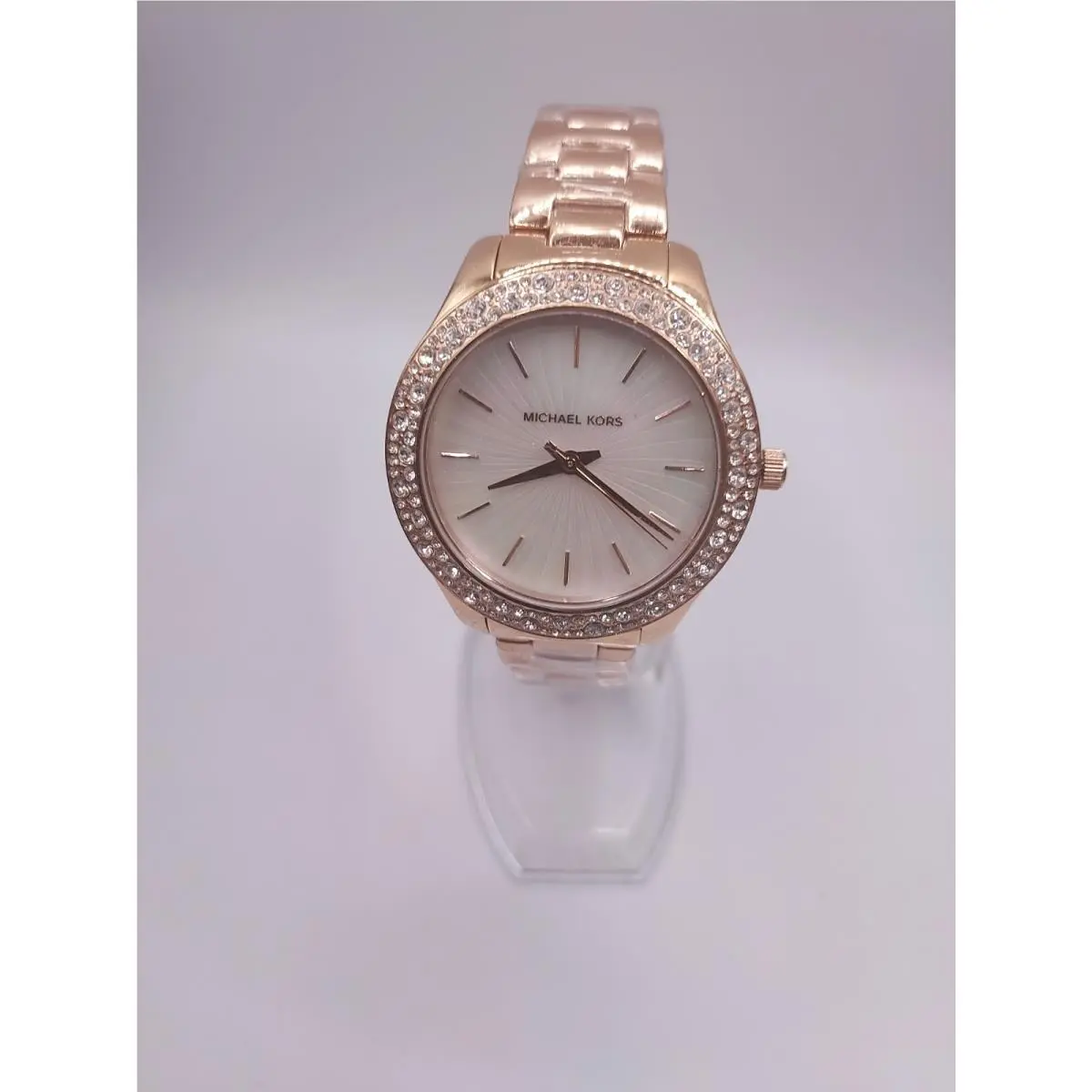 Michael Kors Ladies Liliane MK4557 White Mother of Pearl with Rosegold Watch