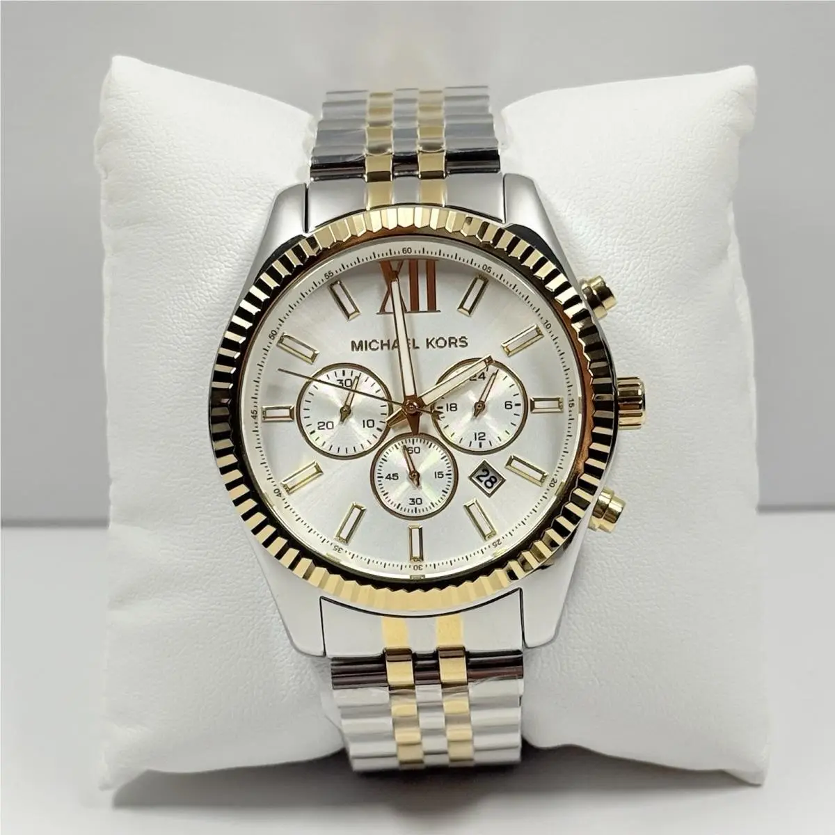 Oversized Lexington MK8344 Chronograph Silver Dial Men’s Watch by Michael Kors