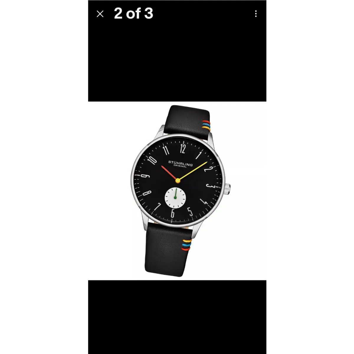 Stuhrling 4026 1 Romania Quartz Black Leather Date Mens Watch