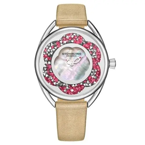 Stuhrling 995 01 Lily Mother of Pearl Crystal Accented Flower Womens Watch by Stührling