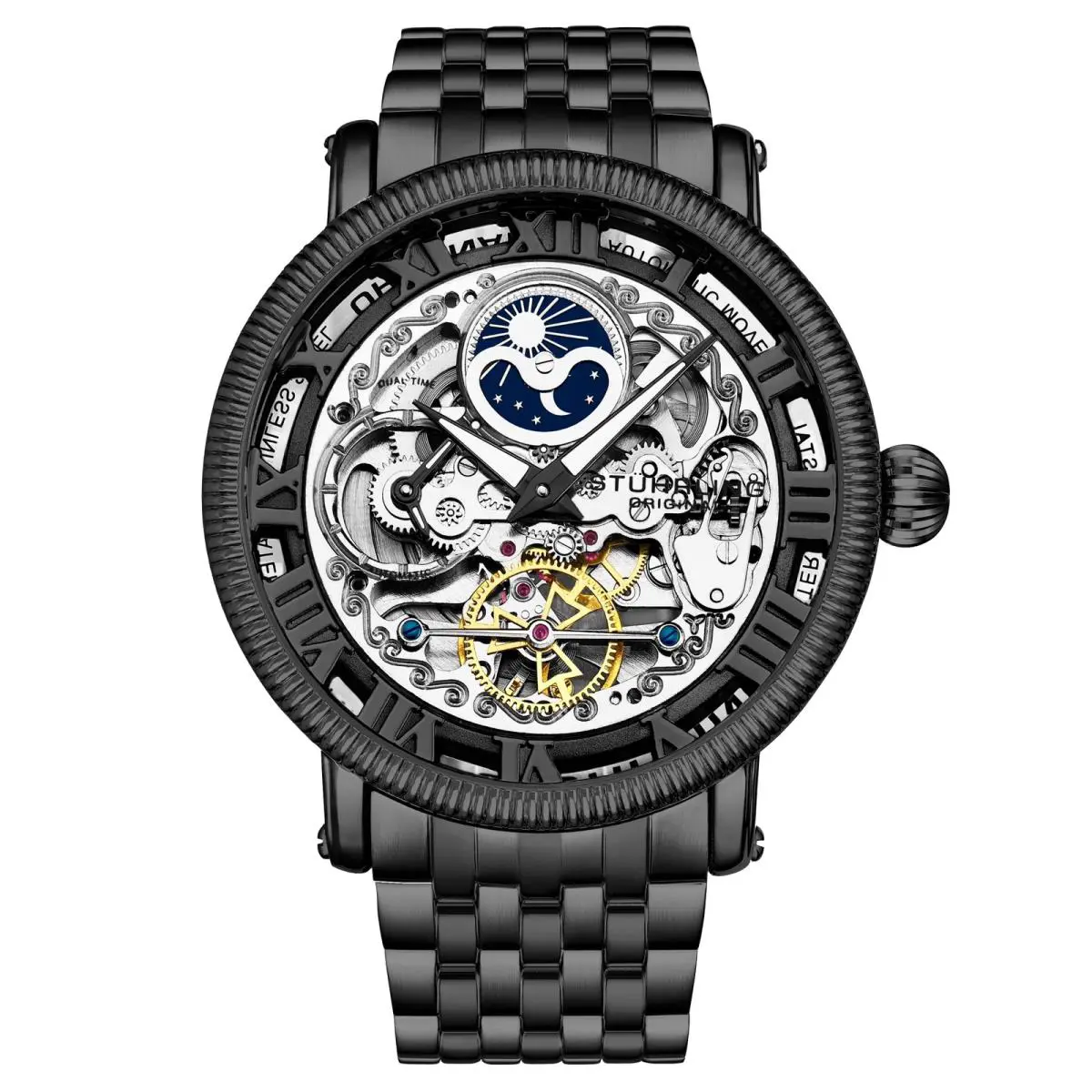 Stuhrling 3922 5 Special Reserve Automatic Dual Time Stainless Steel Mens Watch by Stührling