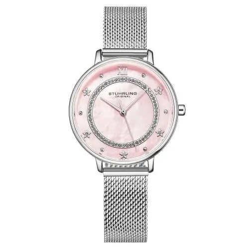 Stuhrling 3993 2 Mother of Pearl Crystal Accented Stainless Steel Womens Watch by Stührling