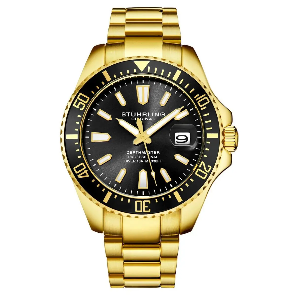 Stuhrling 3950 Men`s Depthmaster Aquadiver Miyota Japanese Quartz 10 Atm Watch by Stührling