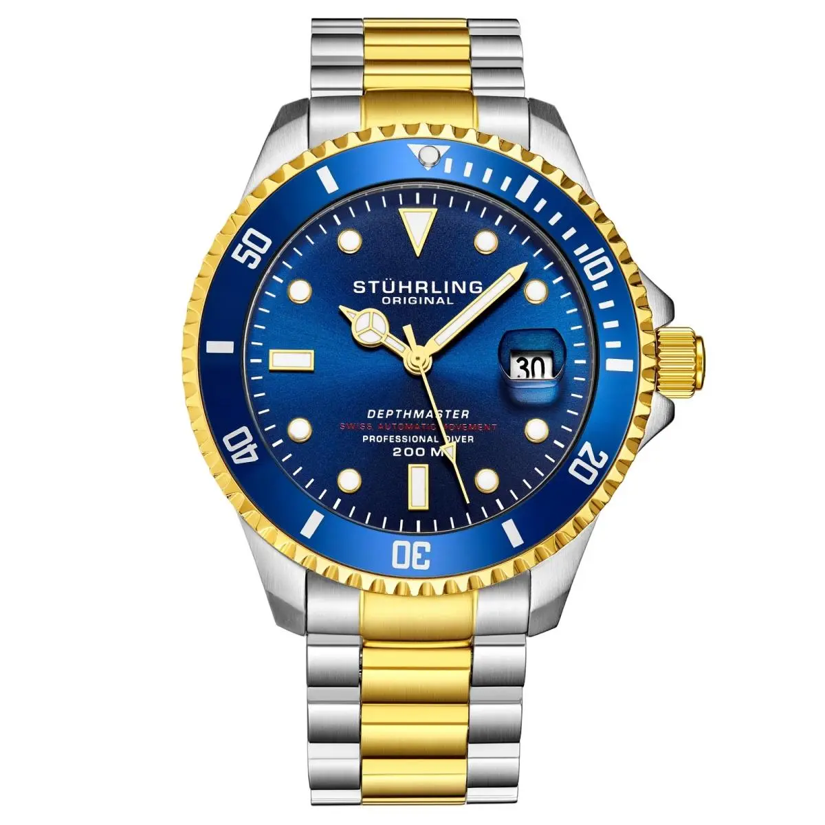 Stuhrling 883 03 Depthmaster Automatic Diver Stainless Steel Mens Watch by Stührling