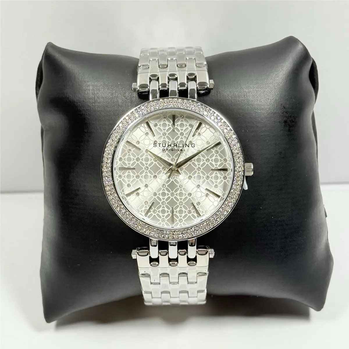 Stuhrling 3962 1 Symphony Quartz Crystal Accented Stainless Steel Womens Watch