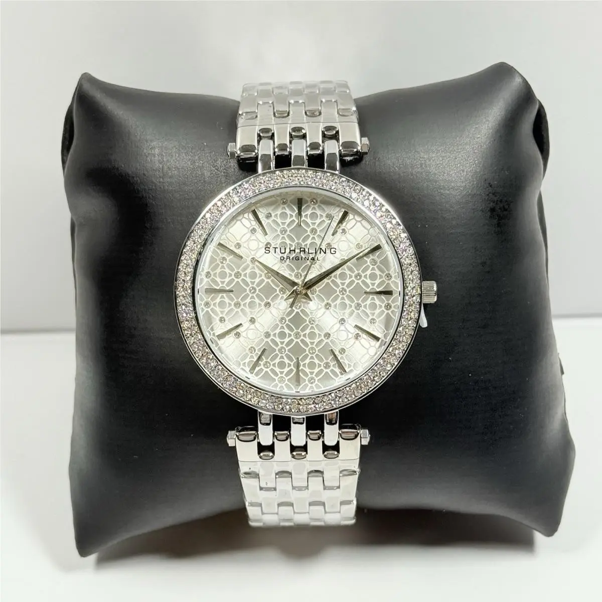 Stuhrling 3962 1 Symphony Quartz Crystal Accented Stainless Steel Womens Watch