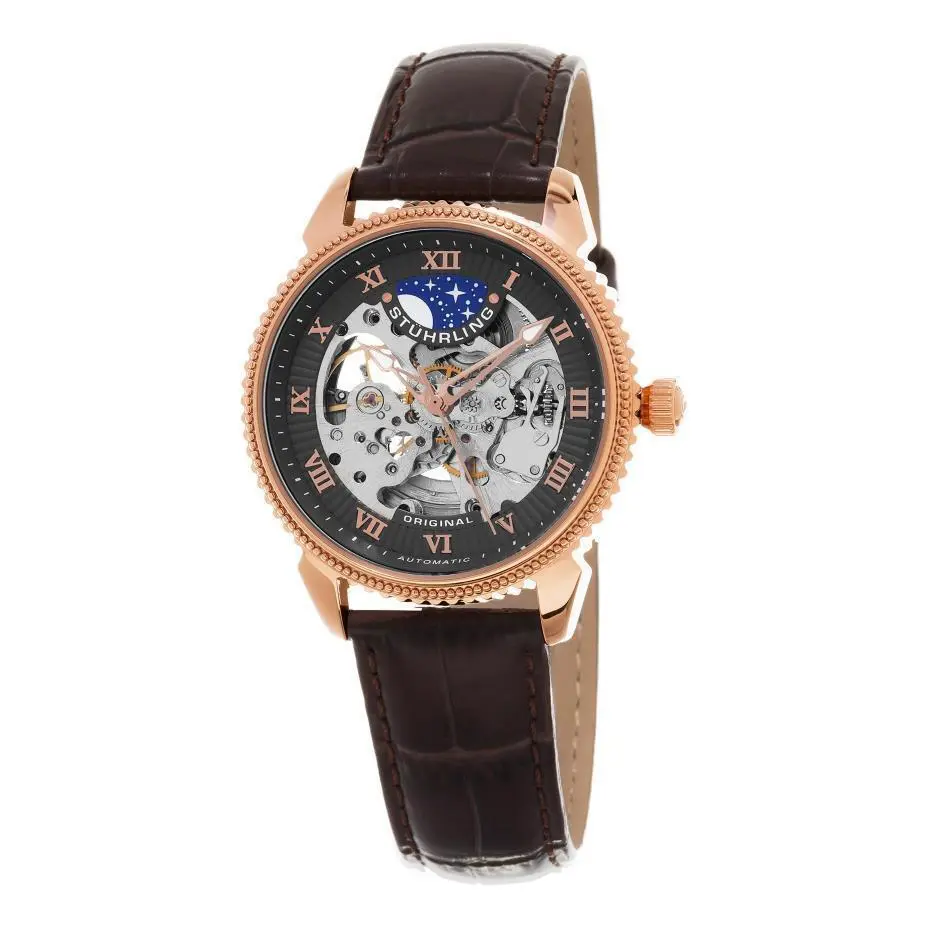 Stuhrling 835.04 835 04 Special Reserve Automatic Skeleton Leather Mens Watch by Stührling