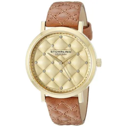 Stuhrling 462 02 Audrey Analog Display Quartz Brown Leather Strap Womens Watch by Stührling