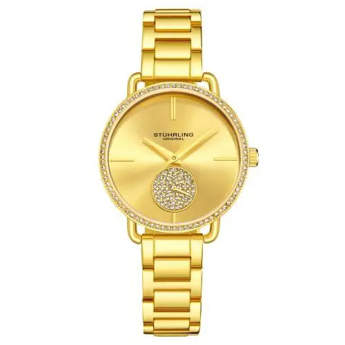 Stuhrling 3909 2 Vogue Quartz Crystal Accented Bracelet Womens Watch