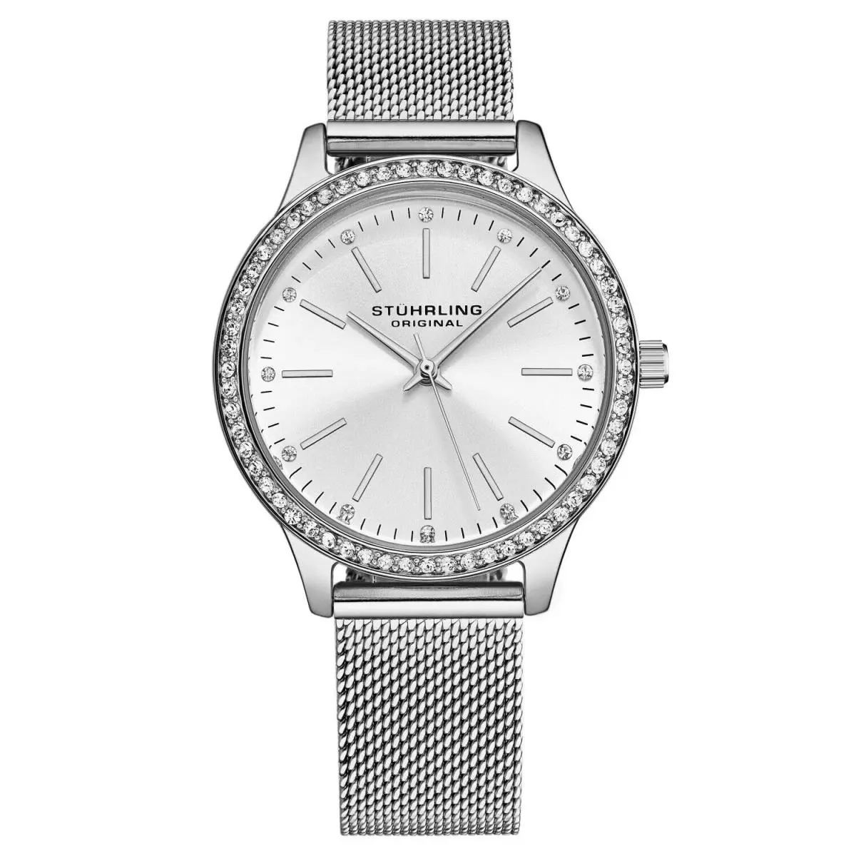 Stuhrling 4044 1 Classic Stainless Steel Mesh Bracelet Womens Watch