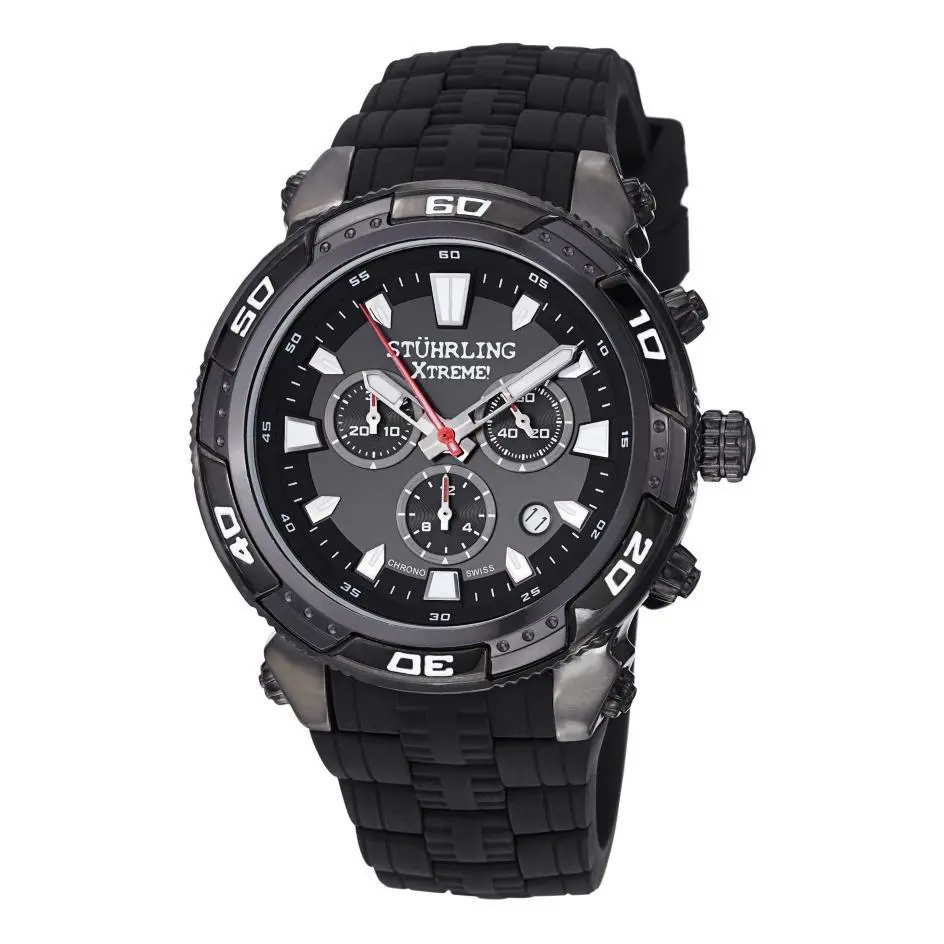 Stuhrling Xtreme 375 335B1 Windshear Chronograph Black Poly Strap Mens Watch