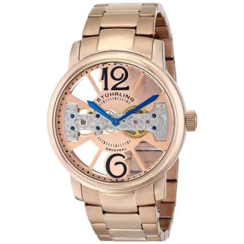 Stuhrling 785B 03 Winchester County Mechanical Bridge SS Bracelet Mens Watch