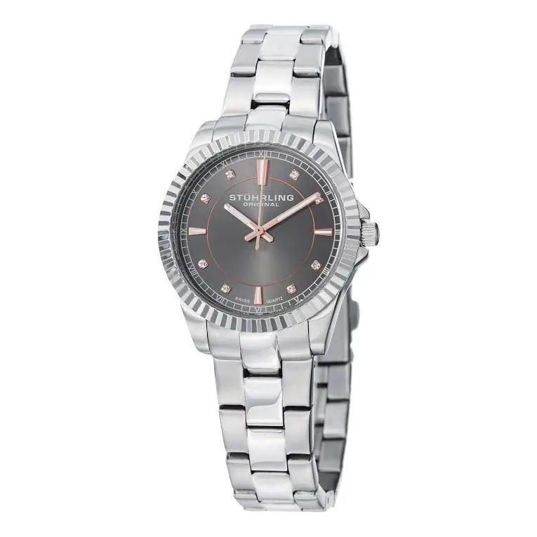 Stuhrling 408LL 03 Symphony Quartz Swarovski Crystal Accented Womens Watch