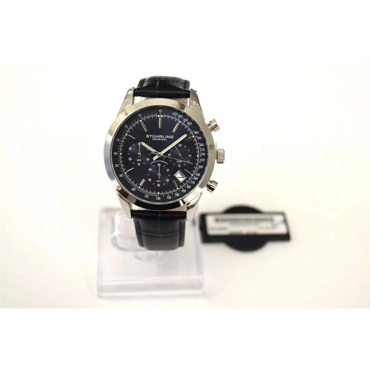 Stuhrling Dark Blue Leather Chronograph M12666 Watch