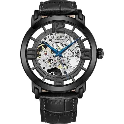 Stuhrling Skeleton Automatic Men`s Dress Watch Winchester 44 Mechanical