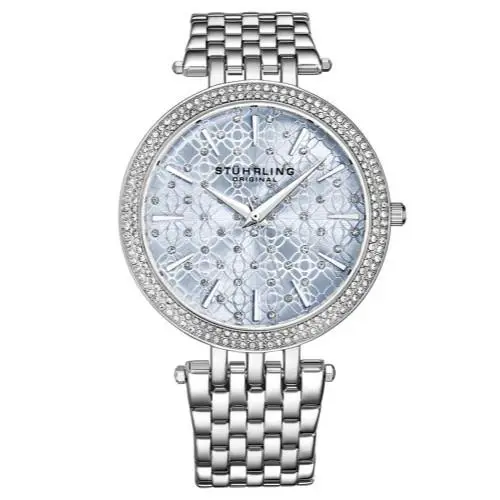 Stuhrling 3962 2 Symphony Quartz Crystal Accented Stainless Steel Womens Watch