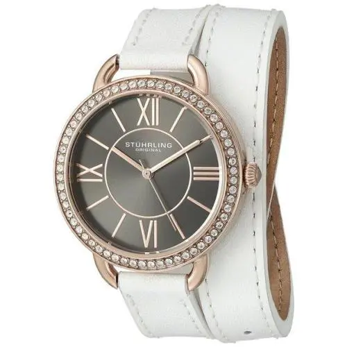 Stuhrling 587.05 587 05 Deauville Quartz Crystals White Wraparound Womens Watch by Stührling