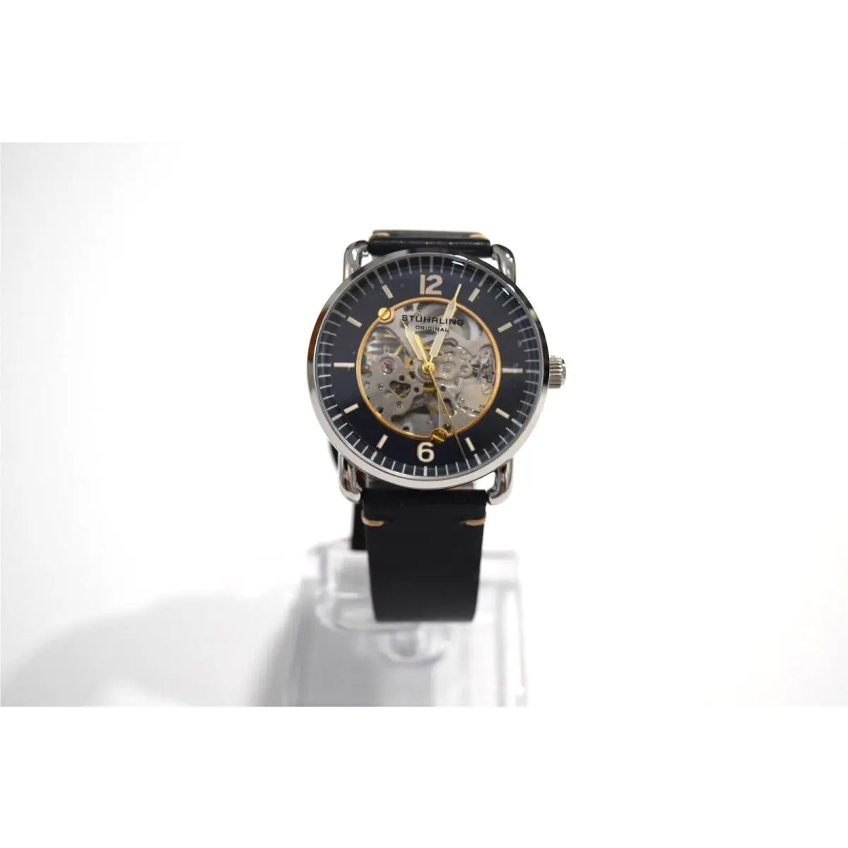 Stuhrling Blue Leather SS See Thru Automatic M12655 Watch