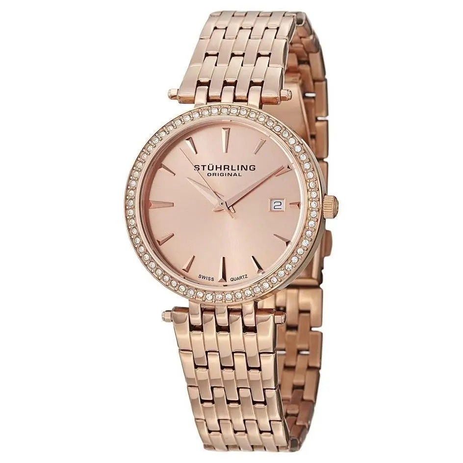 Stuhrling 579 04 Soiree Garland Quartz Swarovski Crystals Womens Watch