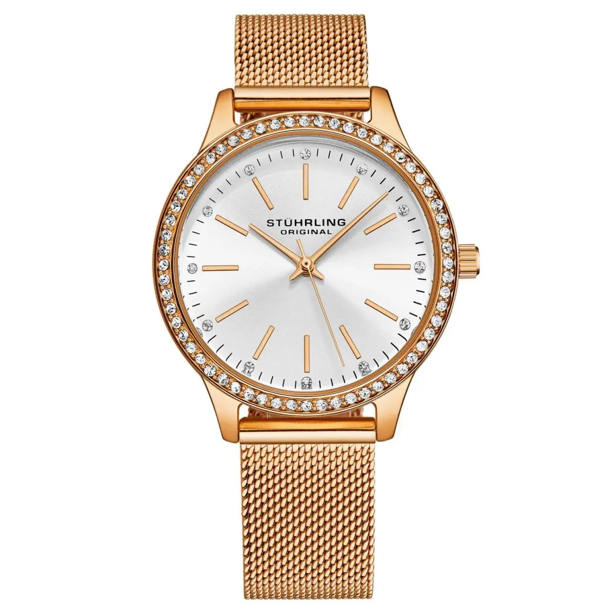 Stuhrling 4044 2 Quartz Classic Stainless Steel Mesh Bracelet Womens Watch by Stührling
