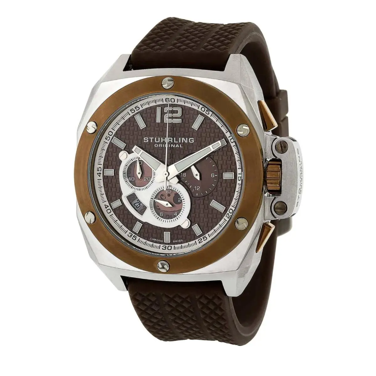 Stuhrling Expedition Men`s Brown Chronograph Watch by Stührling