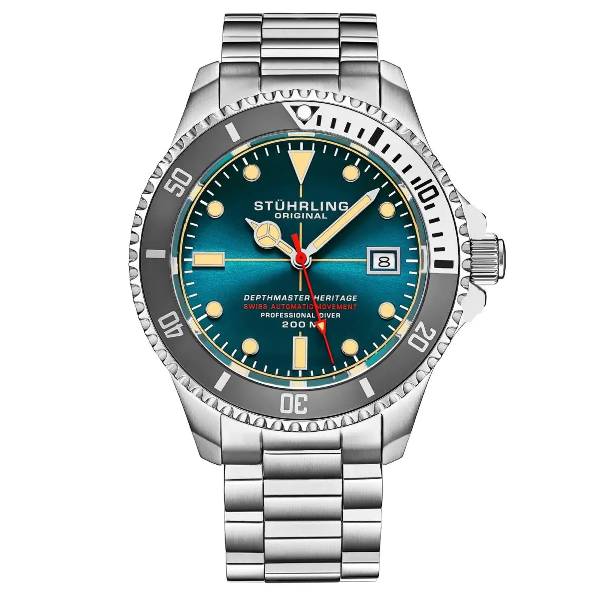 Stuhrling 883H 04 Depthmaster Automatic Diver Stainless Steel Mens Watch