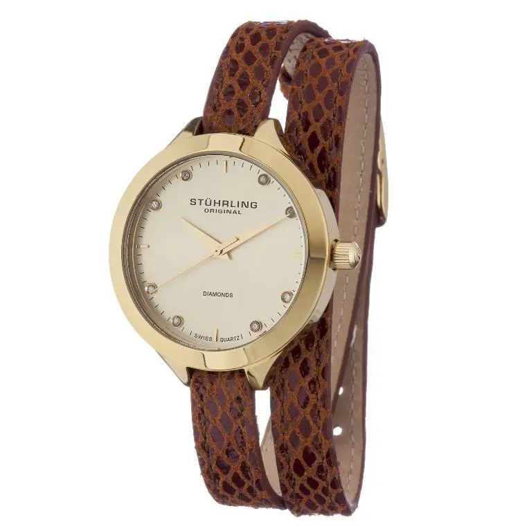 Stuhrling Original 624 03 Vogue Analog Display Quartz Leather Womens Watch - Quartz