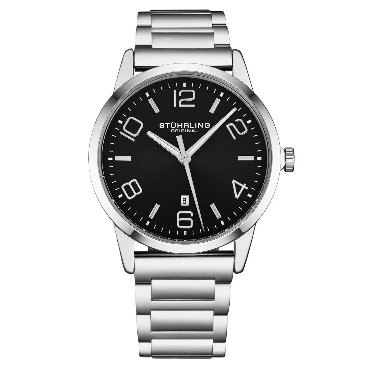 Stuhrling 4021 1 Classic Quartz Stainless Steel Date Mens Watch