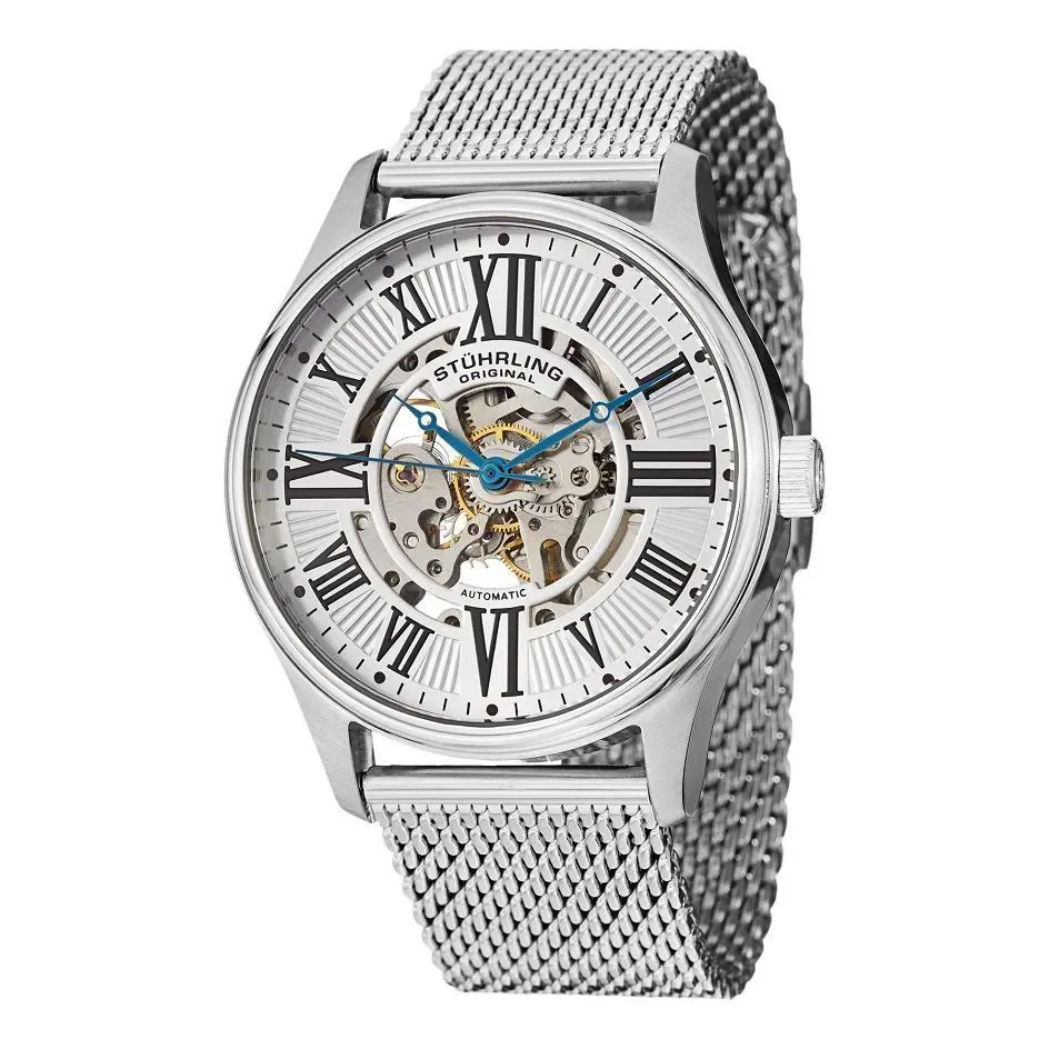 Stuhrling 747M.01 747M 01 Atrium Elite Automatic Mesh Mens Watch
