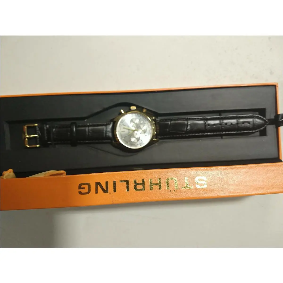 Stuhrling Mens Black Monaco Chronograph 3975L.5 a