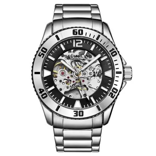 Stuhrling 3963 1 Automatic Skeleton Stainless Steel Bracelet Mens Watch
