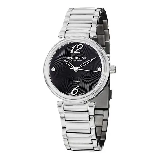 Stuhrling Original Ladies Diamond Watch: Black GP12970 by Stührling