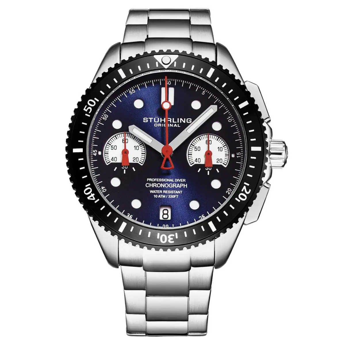 Stuhrling 4016 1 Quartz Chronograph Date Blue Dial Mens Watch by Stührling