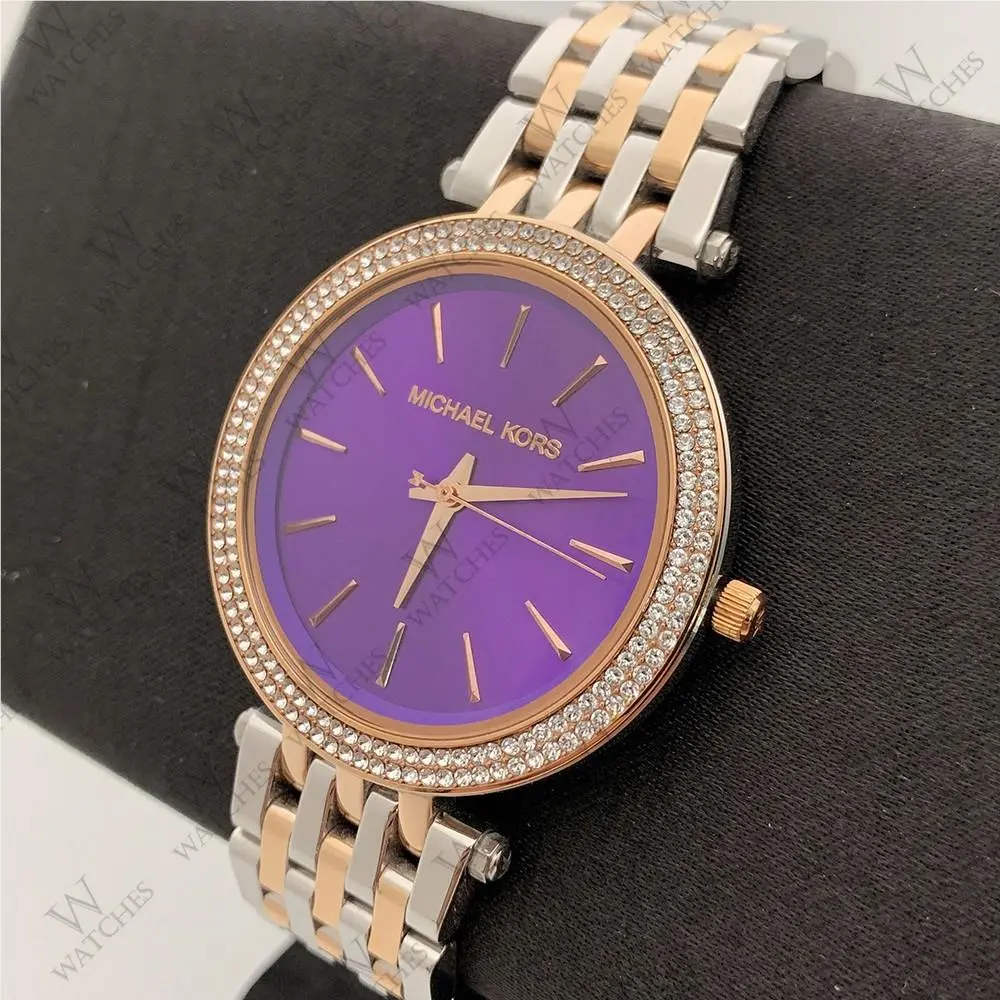 MK3353 Darci Purple Silver Rosegold Stainless Steel Women Watch by Michael Kors
