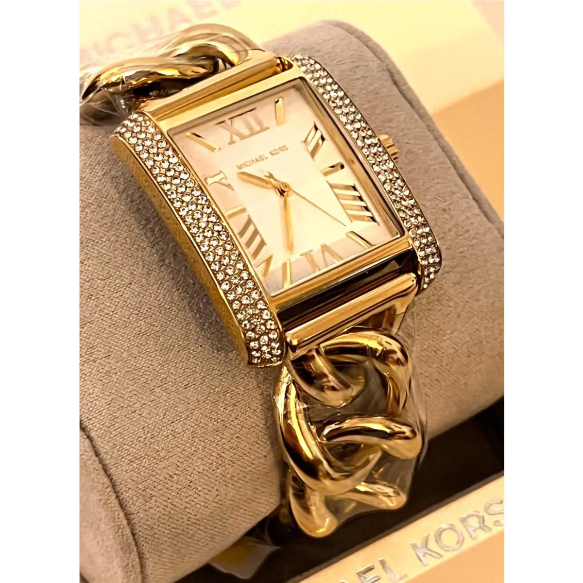 MK7300 Emery Gold Chain Glitz Crystal Bracelet Watch Bnwtibox by Michael Kors