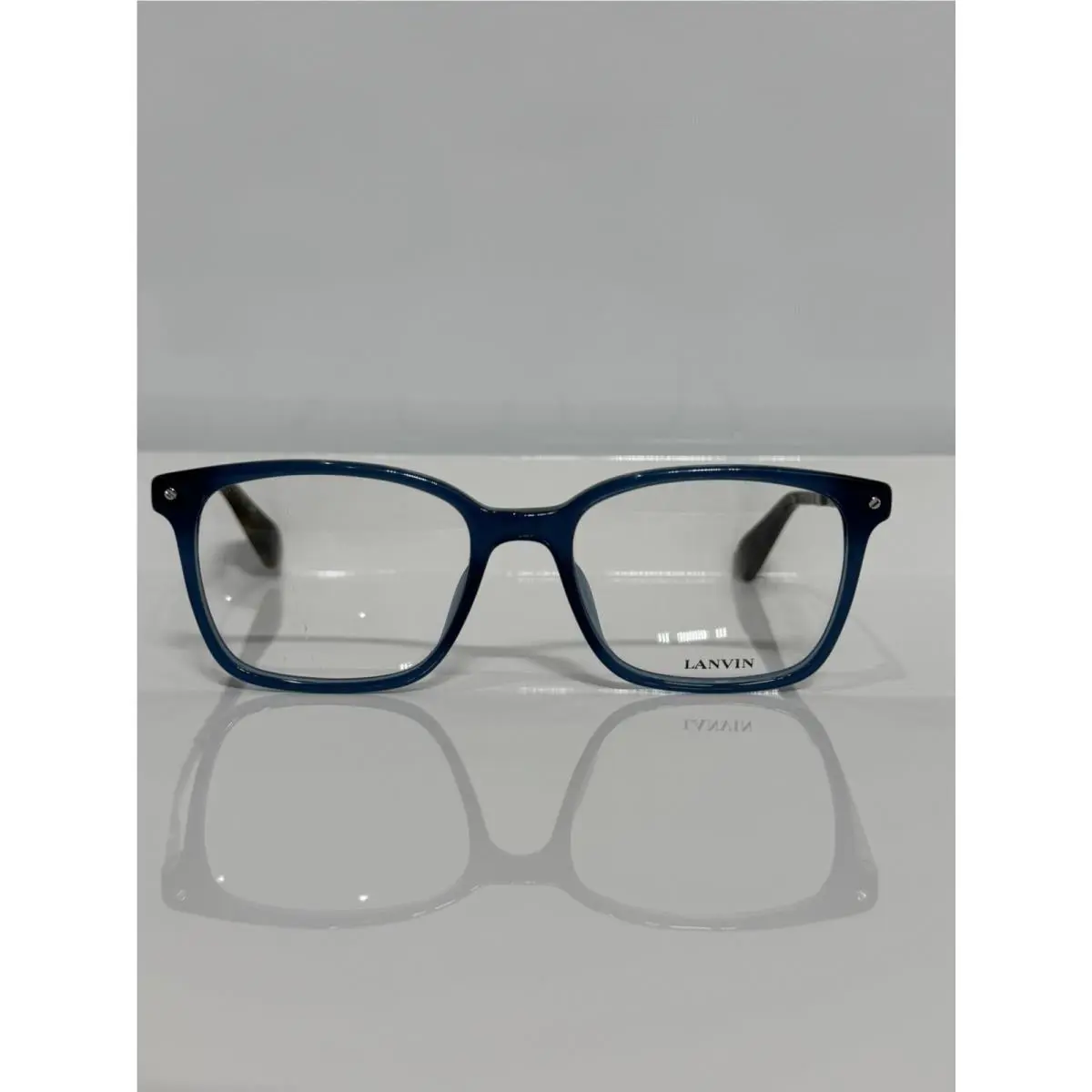 Lanvin VLN730 Ou36 Blue Square Acetate Eyeglasses 52mm